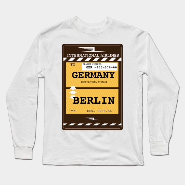 Germany Berlin travel ticket Long Sleeve T-Shirt by nickemporium1